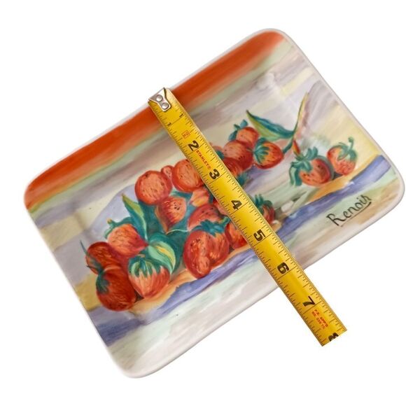 Vintage Fruit Porcelain Tray Trinket Handpainted Renoir Spain Sureda MCM Cottage - Picture 3 of 16